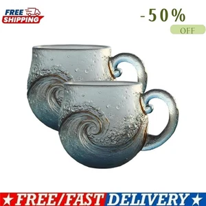 Hand blown Sea Glass Wave Mug 12 Oz Unique Sea Inspired Drinkware-~Poison - Picture 1 of 20
