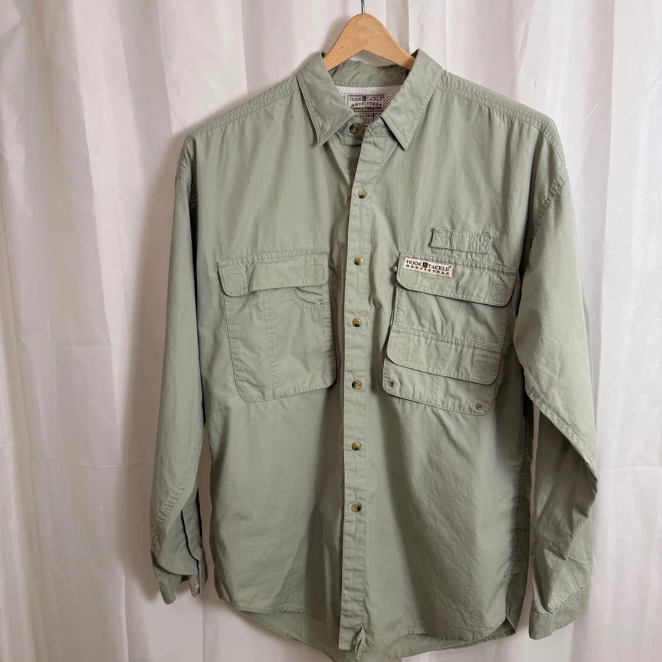 Camisa de pesca Hook & Tackle manga larga 100 % algodón con ventilación trasera Foto 1 de 4