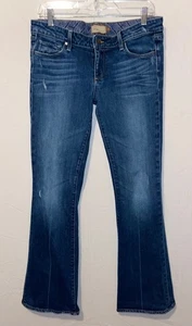 Paige Laurel Canyon Womens Size 31 Boot Cut Low RiseDenim Blue Jeans Stretch EUC - Picture 1 of 7