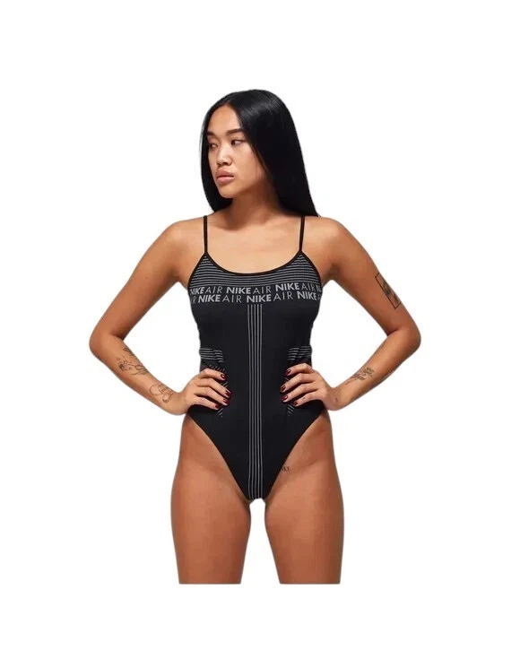 Nike Air Women's Size S Black Gray Bodysuit Cu5548