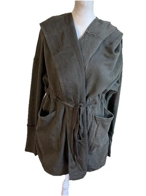 Free People Bentwood Cardi Hooded Cardigan Women’s XS Oversized GREEN Jacket - Image 1 of 4