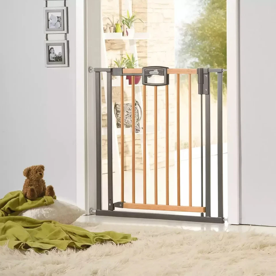 Geuther Türschutzgitter Easylock Wood Plus 68 - 76 cm Neu 2. Wahl - Bild 1 von 1