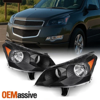 [Negro] Se adapta a faros delanteros diestros + diestros Chevy Traverse 2009 2010 2011 2012 Foto 1 de 4