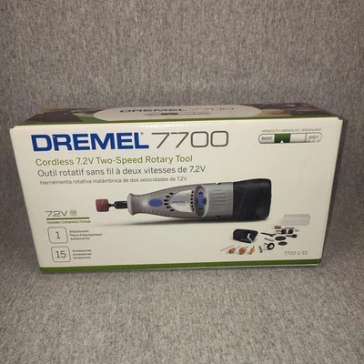 Dremel 7700 Cordless 7.2V Two-Speed Rotary Tool Kit 7700-1/15 15 Accessories - Image 1 of 4