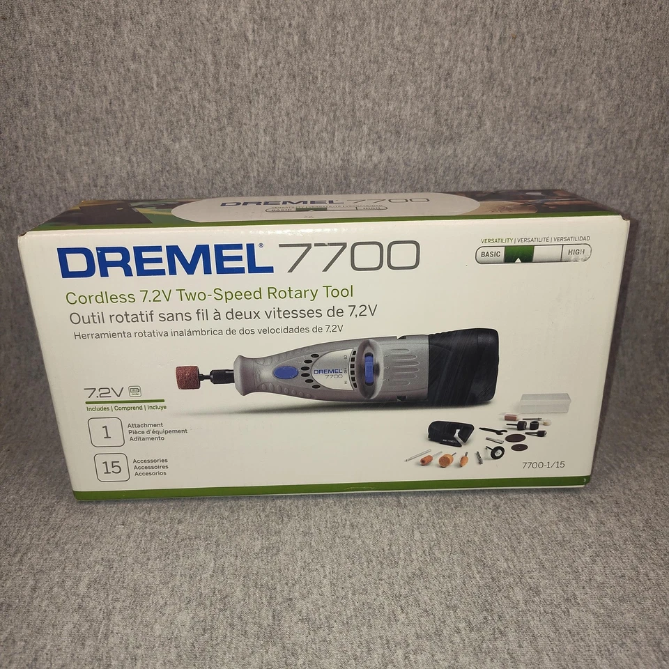 Dremel 7700 Cordless 7.2V Two-Speed Rotary Tool Kit 7700-1/15 15 Accessories - Image 1 of 4
