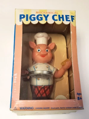 Mechanisches Schweinchen Kochspielzeug Blech Aufziehspielzeug von Rocket USA Retro Küche Vintage - Bild 1 von 4