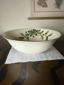 Vintage Lenox Holiday Dimension Natale grande servizio ciotola 9 1/2" - Foto 1 di 4