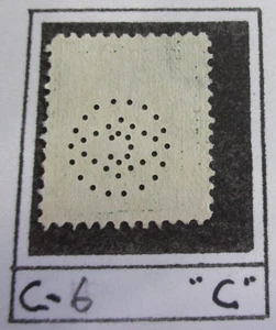 U.S. PERFIN  C-6  circle(DIAMOND)( C ) "CARTER WHITE LEAD Co  CHICAGO, IL" - Picture 1 of 2