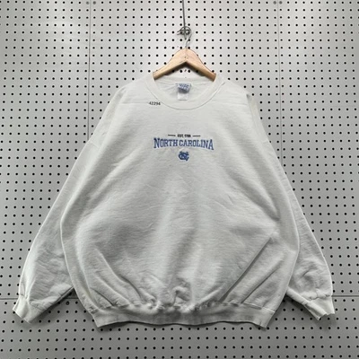 Vintage 90s University of North Carolina Mens 3XL Sweatshirt White Mens USA UNC - Image 1 of 4