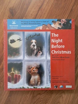 The Night Before Christmas Thomas Wood Art 1000 Piece Jigsaw Puzzle 20" x 27"  - Image 1 of 2