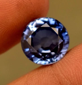 Natural Blue Sapphire 7.70 Ct Certified Round Cut Loose Gemstone For Pendent Use - Picture 1 of 5