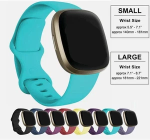 For Fitbit Versa 3 / 4 Sense 1 / 2 Strap Replacement Wrist Band Silicone Buckle - Picture 1 of 36