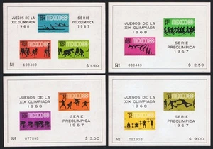 Olympic Games Mexico 4 MSs Mexico 1967 MNH SG#MS1145+MS1150 - Picture 1 of 1