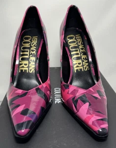 Zapatos de salón The Versace Jeans Couture Sadie charol geométrico talla 6,5 EU37 - Imagen 1 de 15