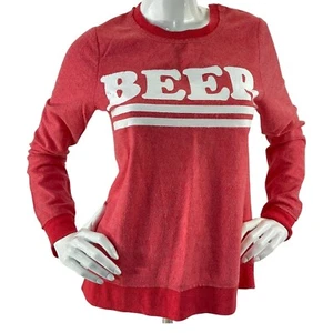 Chaser Shirt Damen Größe Small rot Sweatshirt Bier Activewear Luxus weich neu mit Etikett - Bild 1 von 9