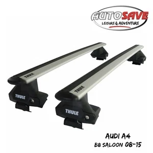 Thule Aluminium WingBar Evo Silver Roof Bars Set to fit Audi A4 B8 Saloon 08-15 - Picture 1 of 1