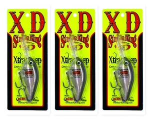 (3) Strike King 8XD 5 1/2" Xtra Deep Crankbaits 1.3 Oz Clearwater Minnow New - Picture 1 of 5