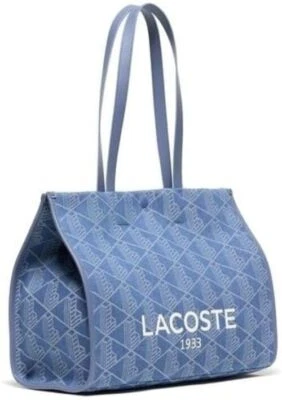 [Lacoste] Bolso de Mano Heritage Jacquard Monograma Denim NU5008HK Azul Foto 1 de 4