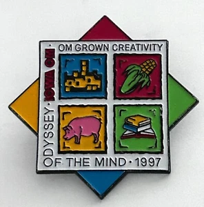 Vintage Odyssey of the Mind Iowa 1997 World Finals Pin OM Grown Creativity - Picture 1 of 3