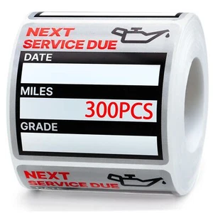 for Oil Change Stickers 300 Pcs 2”x 2” Service Black Stickers, Next Service Due - Picture 1 of 7