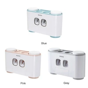 Dispensador automático de pasta de dientes con soporte para cepillo de dientes montaje en pared con 4 tazas - Imagen 1 de 12