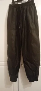 Black Faux Leather Cuffed Trousers - Picture 1 of 2