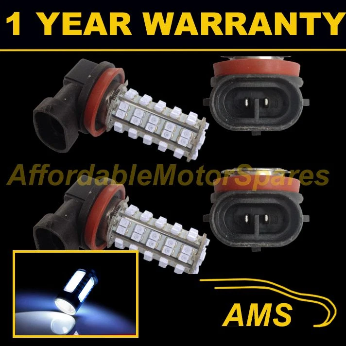 2X H8 WHITE 60 LED FRONT MAIN HIGH BEAM LIGHT BULBS HIGH POWER XENON MB500401 - Image 1 of 1