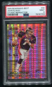 1999 Bowman's Best John Elway Atomic Refractor 94/100 PSA 9 MINT - Picture 1 of 2