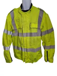 Halvarssons Waterproof Jacket Coat Hi Vis Hi Viz Yellow Winter Motorcycle - Picture 1 of 7