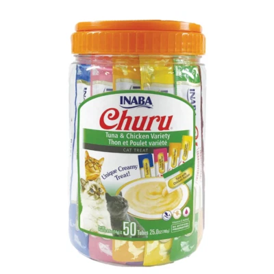 Inaba Churu Tuna-Chicken Varieties 50-Tubes Cat Treats 50-Tubes Savoury Treats - image 1 of 4