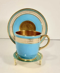Braun Westhead 22k Demitasse Tasse und Untertasse - Bild 1 von 7