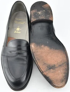 ZAPATOS MOCASINES ALDEN 12D NEGROS CORREA COMPLETA PIEL DE BECERRO CENTAVO ABERDEEN 681 - Imagen 1 de 21