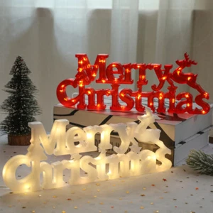 Christmas Wreath Accessories "Merry Christmas" Lights, Christmas Decoration - Picture 1 of 17
