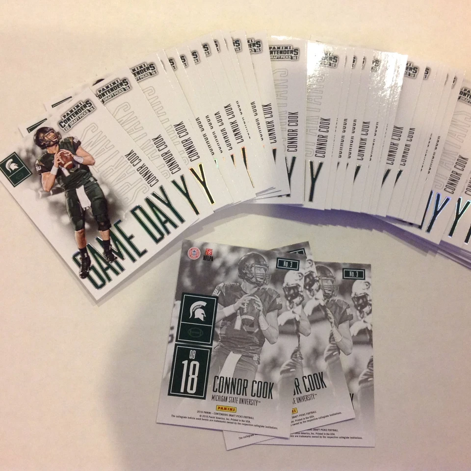 Lot of 10 CONNOR COOK #3 MICHIGAN ST Raiders RC 2016 CONTENDERS Draft Game Day - Image 1 of 1