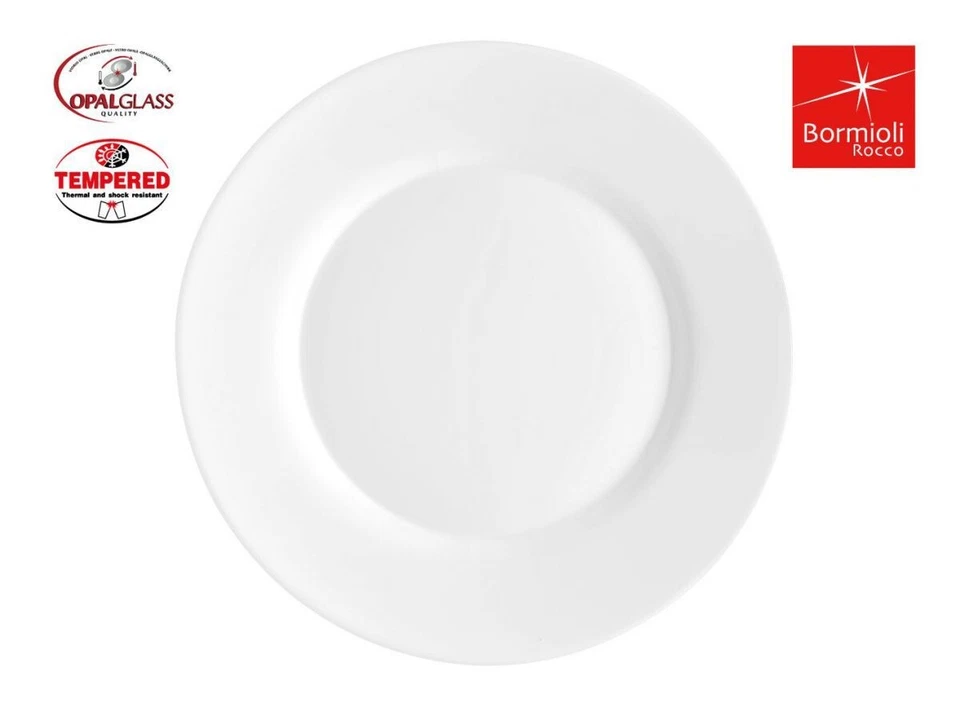 6x 25cm Bormioli Rocco Toledo tempered Glass Dinner plates - Image 1 of 1