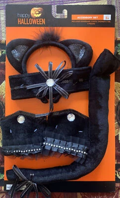 Disfraz Cosplay Gato Negro Halloween Juego Vestir 5 Piezas Accesorio - Nuevo en Paquete  Foto 1 de 3
