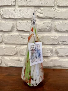 11” X 4” Handmade Glass Christmas Tree Decoration Made In Poland Shimmering - Picture 1 of 4