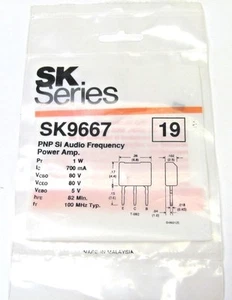 RCA SK9667 - Amplificador de Potencia de Audio de Silicio 1W PNP - 80V - *¡De Reedición!* - Imagen 1 de 1