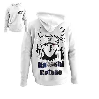 HATTREE Giacca con cappuccio uomo Kakashi Hatake Sharingan felpa con cappuccio anime Sasuke Naruto