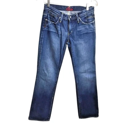 Vintage BLUE CULT Women Low Rise Slim Jeans 28x32 Y2K Grunge USA Dark Denim - Image 1 of 4