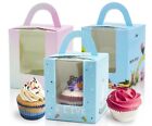 1/5/10 Pcs Single Cupcake Muffin Fairy Cake Boxes Window Circles Gift Box