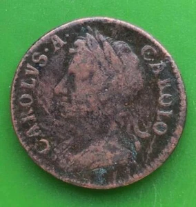 1672 Charles II Copper Farthing Nice Coin #1801c - Picture 1 of 2