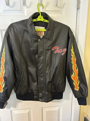 Jaqueta masculina vintage Looney Tunes Collection Ride Forever couro motocicleta GG - Imagem 1 de 4