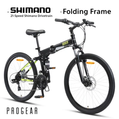 New PROGEAR 26" ROVER Folding Mountain Bike MTB Dual Suspension Shimano 21-Speed - image 1 of 4