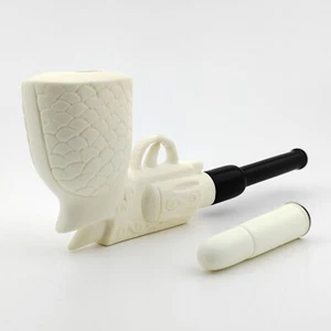 Gun Shaped Block Meerschaum Pipe and Bullet Shaped Tamper,With Box,Unique,Rare - Picture 1 of 11