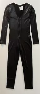 Long Sleeve Jumpsuit Front Zipper Catsuit V-neck Cosplay Fetish Festival XS/S - Picture 1 of 2