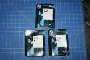 HP OfficeJet 940 Color Tinte Magenta Gelb Schwarz 3 Patronen EXP. 2015 Neu - Bild 1 von 8