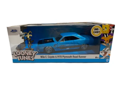 WILE E. COYOTE & 1970 PLYMOUTH ROAD RANNER / Jada  1:24  LOONEY  TUNES - Immagine 1 di 3