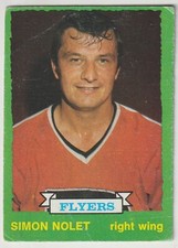 1973-74 OPC Simon Nolet Card #222 Philadelphia Flyers Dark Back