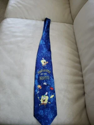 Pantalones Cuadrados Bob Esponja Empleado del Mes Corbata Cuello Azul 2002 RARO Viacom De Colección Foto 1 de 4